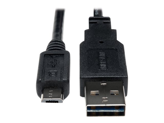 Eaton Tripp Lite Series Universal Reversible USB 2.0 Cable (Reversible A to 5Pin Micro B M/M), 1 ft. (0.31 m) - USB cable - Micro-USB Type B to USB - 30 cm