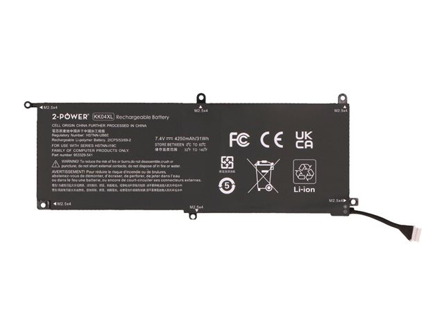 2-Power Main Battery Pack - laptop battery - 7.4V - Li-pol - 4250 mAh - 31 Wh