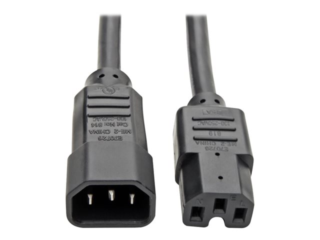 Eaton Tripp Lite Series Power Cord C14 to C15 - Heavy-Duty, 15A, 250V, 14 AWG, 6 ft. (1.83 m), Black - power cable - IEC 60320 C14 to IEC 60320 C15 - 1.8 m