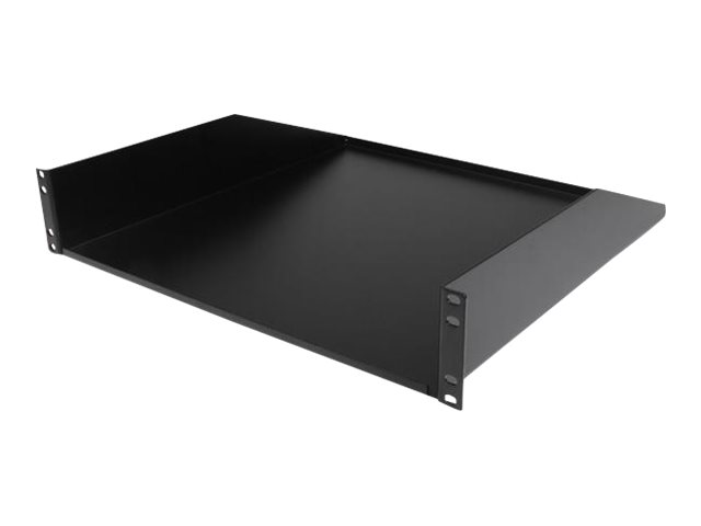 Startech 2U Fixed Server Rack Mount Shelf, 22in Deep Steel Universal Cantilever Tray for 19" AV/Data/Network Equipment Rack with Cage Nuts & Screws, 125lbs Weight Capacity, 18" Deep - 2U Network Rack Shelf (CABSHELFHD) - Rack shelf - black - 2U - 19" - fo