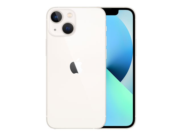 Apple iPhone 13 mini - 5G smartphone - dual-SIM / Internal Memory 512 GB - OLED display - 5.4" - 2340 x 1080 pixels - 2x rear cameras 12 MP, 12 MP - front camera 12 MP - starlight