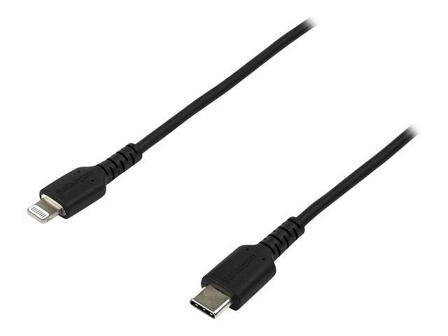 StarTech.com 6 ft(2m) Durable Black USB-C to Lightning Cable, Heavy Duty Rugged Aramid Fiber USB Type A to Lightning Charger/Sync Power Cord, Apple MFi Certified iPad/iPhone 12 Pro Max - iPhone 7/8/11/11 Pro - Lightning cable - Lightning / USB 2.0 - 2 m