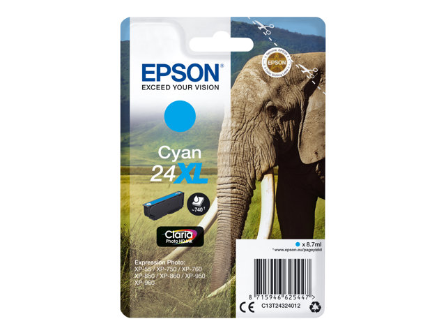 Epson 24XL - XL - cyan - original - ink cartridge