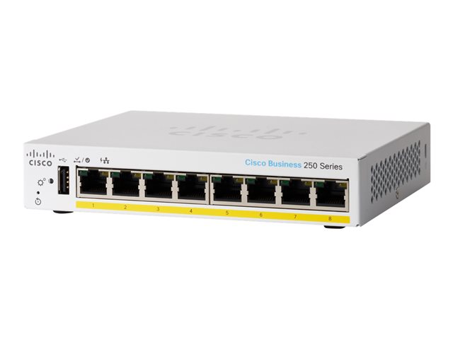CBS250 SMART 8-PORT GE PARTIAL POE DESKTOP EXT PSU