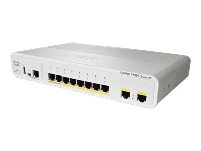 Cisco Catalyst Compact 2960CPD-8PT-L - Switch - Managed - 8 x 10/100 (PoE) + 2 x 10/100/1000 - desktop, rack-mountable, wall-mountable - PoE+ - remanufactured
