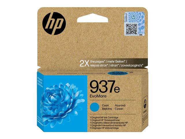 HP 937E EVOMORE CYAN EN/DE/PL/CZ INK CARTRIDGE