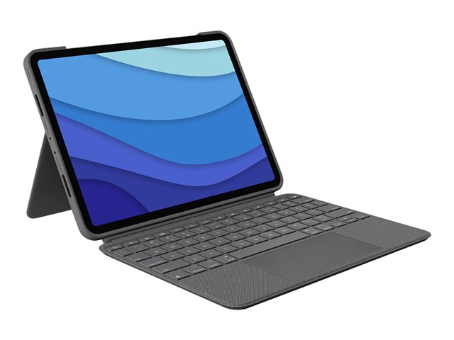Logitech Combo Touch - Keyboard and folio case - with trackpad - backlit - Apple Smart connector - QWERTY - UK - oxford grey - for Apple 11-inch iPad Pro (1st generation, 2nd generation, 3rd generation)