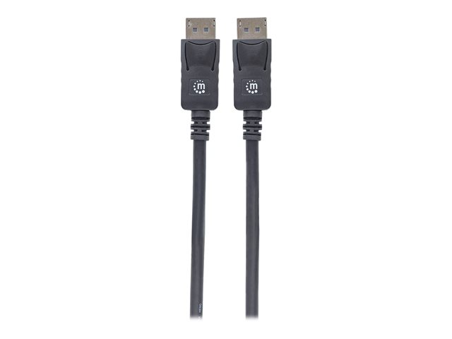 Manhattan DisplayPort 1.1 Cable, 1080p@60Hz, 2m, Male to Male, With Latches, Fully Shielded, Black, Lifetime Warranty, Blister - DisplayPort cable - DisplayPort to DisplayPort - 2 m
