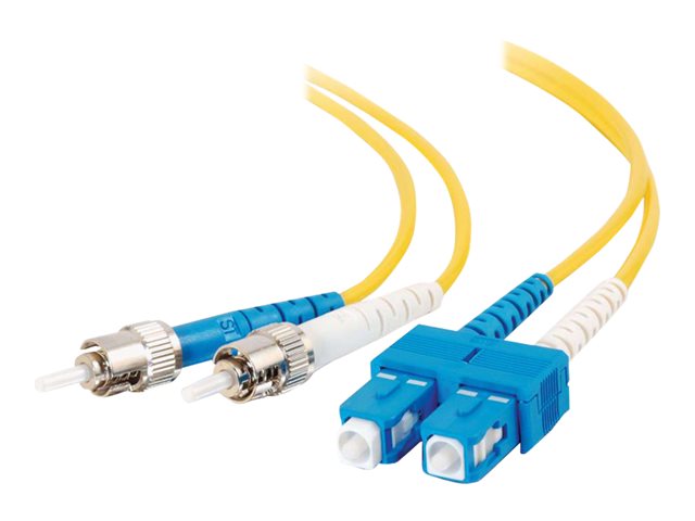 C2G ST-ST 9/125 OS1 Duplex Singlemode PVC Fiber Optic Cable (LSZH) - Network cable - ST single-mode (M) to ST single-mode (M) - 2 m - 2 m - fibre optic - duplex - 9 / 125 micron - OS1 - halogen-free - yellow