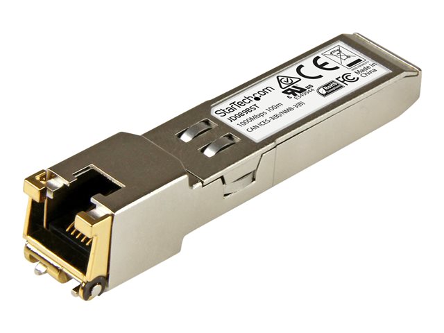 Startech HPE JD089B Compatible SFP Module, 1000BASE-T, SFP to RJ45 Cat6/Cat5e, 1GE Gigabit Ethernet SFP, RJ-45 (Copper) 100m, HPE 5820AF, 12500, 5500, 1Gbps Mini GBIC Transceiver SFP - Lifetime Warranty (JD089BST) - SFP (mini-GBIC) transceiver module (equ
