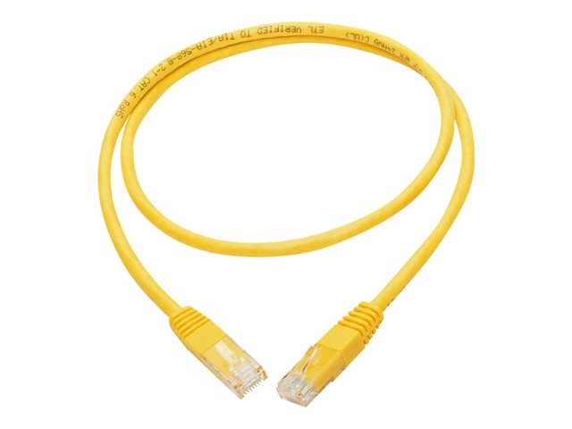 Eaton Tripp Lite Series Cat6 Gigabit Molded (UTP) Ethernet Cable (RJ45 M/M), PoE, Yellow, 3 ft. (0.91 m) - patch cable - 91.4 cm - yellow