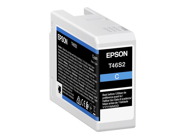 Epson T46S2 - 25 ml - cyan - original - ink cartridge - for SureColor P706, SC-P700, SC-P700 Mirage Bundling