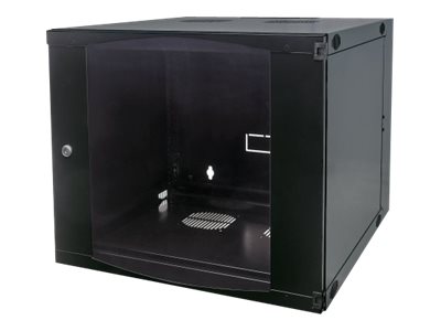 Intellinet Network Cabinet, Wall Mount (Double Section Hinged Swing Out), 9U, Usable Depth 235mm/Width 465mm, Black, Flatpack, Max 30kg, Swings out for access to back of cabinet when installed on wall, 19", Parts for wall install (eg screws/rawl plugs) no