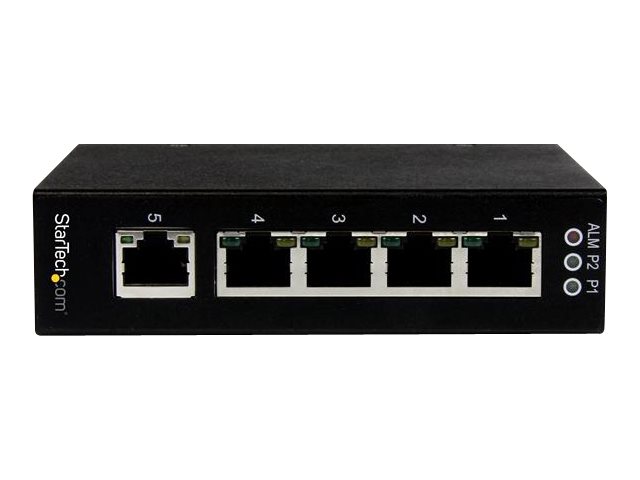 StarTech.com 5 Port Unmanaged Industrial Gigabit Ethernet Switch - DIN Rail / Wall-Mountable Network Switch - Rugged IP30 Gigabit Switch (IES51000) - switch - 5 ports