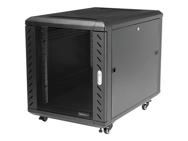 Startech 12U AV Rack Cabinet - Network Rack with Glass Door - 19 inch Computer Cabinet for Server Room or Office (RK1236BKF) - Rack cabinet - black - 12U - 36"