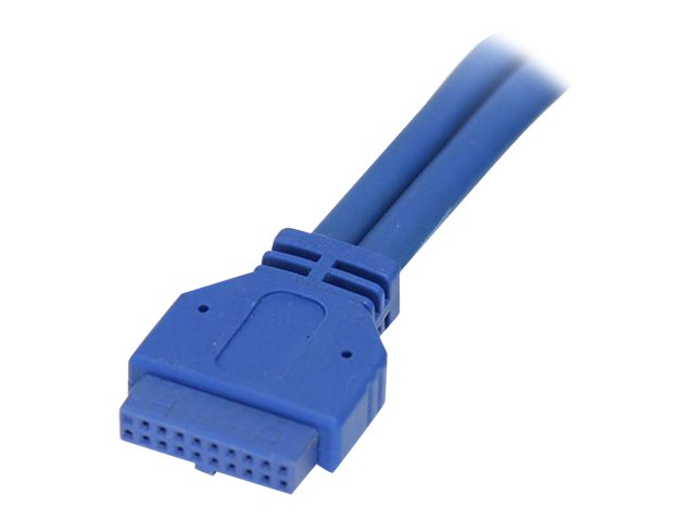 StarTech 2 Port Panel Mount USB 3.0 Cable - USB A to Motherboard Header Cable F/F (USB3SPNLAFHD) - USB internal to external cable - USB Type A (F) to 20 pin IDC (F) - 50 cm - blue