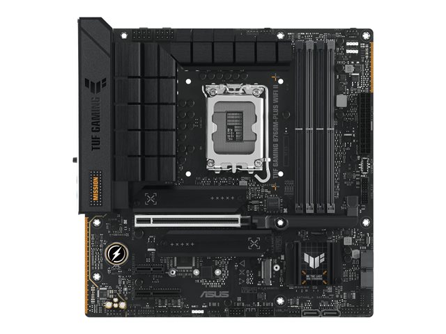 ASUS TUF GAMING B760M-PLUS WIFI II - Motherboard - micro ATX - LGA1700 Socket - B760 Chipset - USB 3.2 Gen 2, USB 3.2 Gen 1, USB-C 3.2 Gen2 - Wi-Fi 6, 2.5 Gigabit LAN, Bluetooth - onboard graphics (CPU required) - High Definition Audio (7.1-channel)