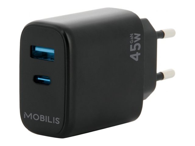 WALL CHARGER - 45W - 1 USB A + 1 USB C - GAN