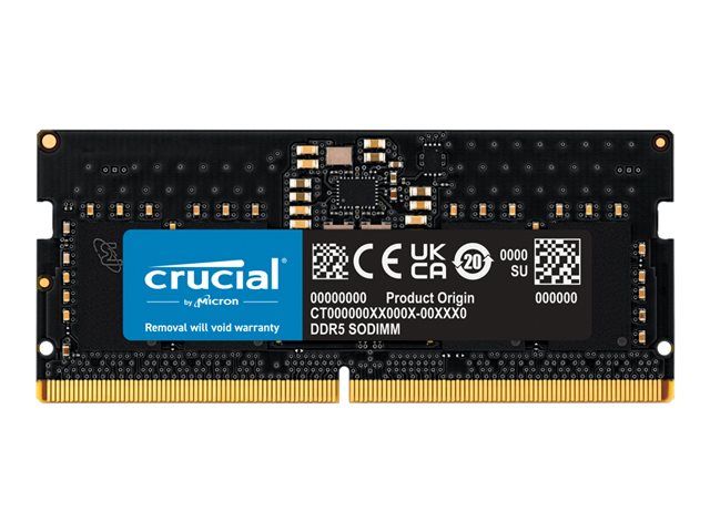 Crucial - DDR5 - module - 8 GB - SO-DIMM 262-pin - 4800 MT/s / PC5-38400 - CL40 - 1.1 V - unbuffered - non-ECC
