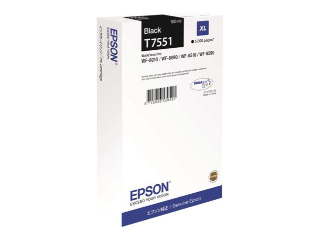 Epson T7551 - XL size - black - original - ink cartridge