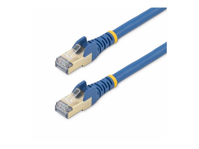 StarTech.com 1.5m CAT6A Ethernet Cable, 10 Gigabit Shielded Snagless RJ45 100W PoE Patch Cord, CAT 6A 10GbE STP Network Cable w/Strain Relief, Blue, Fluke Tested/UL Certified Wiring/TIA - Category 6A - 26AWG (6ASPAT150CMBL) - patch cable - 1.5 m - blue