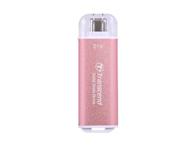 Transcend ESD300 - SSD - 2 TB - external (portable) - USB 3.2 Gen 2x1 (USB-C connector) - rosy pink