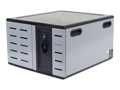 Ergotron Zip12 Charging Desktop Cabinet - Cabinet unit for 12 tablets / notebooks - steel - black, silver - screen size: up to 14"