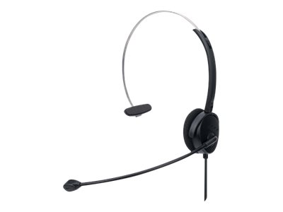 Manhattan Mono On-Ear Headset (USB) (Clearance Pricing), Microphone Boom (padded), Retail Box Packaging, Adjustable Headband, In-Line Volume Control, Ear Cushion, USB-A for both sound and mic use, cable 1.5m, Three Year Warranty - headset