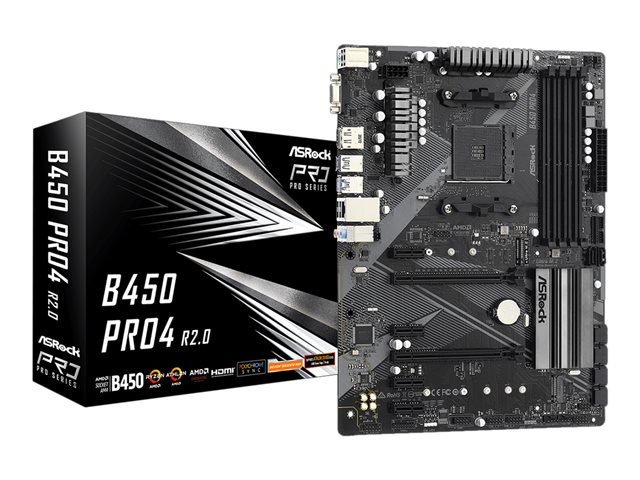 ASRock B450 Pro4 R2.0 - motherboard - ATX - Socket AM4 - AMD B450