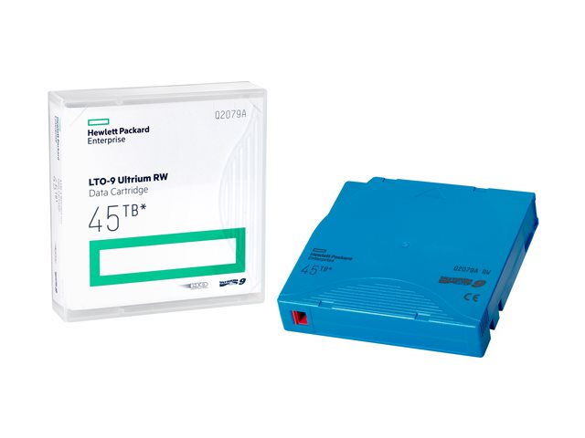 HPE - 20 x LTO Ultrium 9 - 18 TB / 45 TB - write-on labels, non custom labelled - light blue - library pack - for P/N: R7E99A, R7F00A, R7F01A, R7F02A