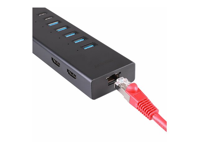 LINDY DST-Mini Duo - docking station - USB-C / Thunderbolt 3 / Thunderbolt 4 - 2 x HDMI - 1GbE