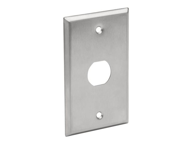 Eaton Tripp Lite Series RJ45 Bulkhead Wall Plate 1 Cutout Industrial Metal Single Gang TAA - Faceplate - wall mountable - RJ-45 - silver - 1-gang - TAA Compliant