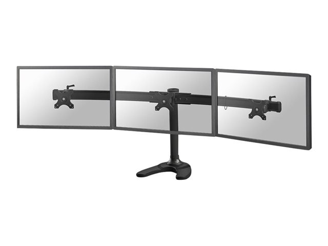 Neomounts FPMA-D700DD3 - Stand - for 3 LCD displays - black - screen size: 10"-27" - desktop stand, grommet, desk-mountable