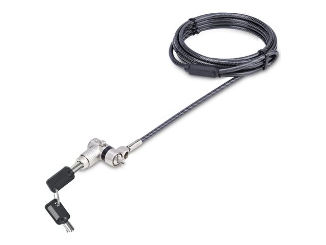 Startech Universal Laptop Lock 6.6ft (2m), Security Cable For Notebook Compatible With Noble Wedge/Nano/K-Slot, Keyless Combination Locking Cable - Anti-Theft Cut-Resistant Steel Cable (UNIVC4D-LAPTOP-LOCK) - Security cable lock - black, silver - 2 m