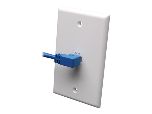 Eaton Tripp Lite Series Left-Angle Cat6 Gigabit Molded UTP Ethernet Cable (RJ45 Left-Angle M to RJ45 M), Blue, 10 ft. (3.05 m) - patch cable - 3 m - blue