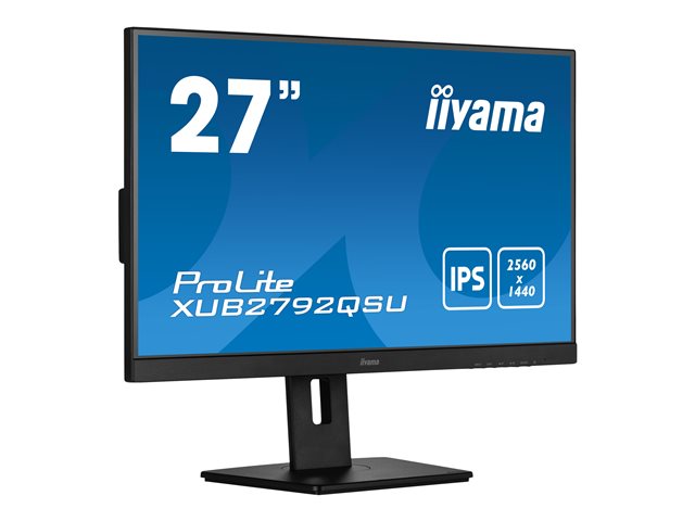 iiyama ProLite XUB2792QSU-B5 - LED monitor - 27" - 2560 x 1440 WQHD @ 75 Hz - IPS - 350 cd/m² - 1000:1 - 5 ms - HDMI, DVI, DisplayPort - speakers - matte black