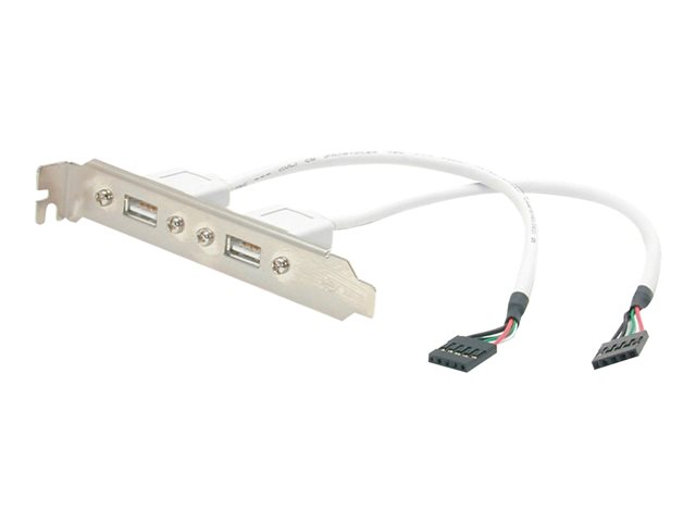 StarTech.com 2 Port USB A Female Low Profile Slot Plate Adapter - 2 Port USB Bracket - USB 2.0 A Female (USBPLATELP) - USB panel - USB to 5 pin in-line