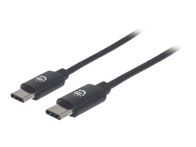 USB-C CABLE 1M MALE/MALE- 480MBPS (USB 2.0) BLACK POLYBAG