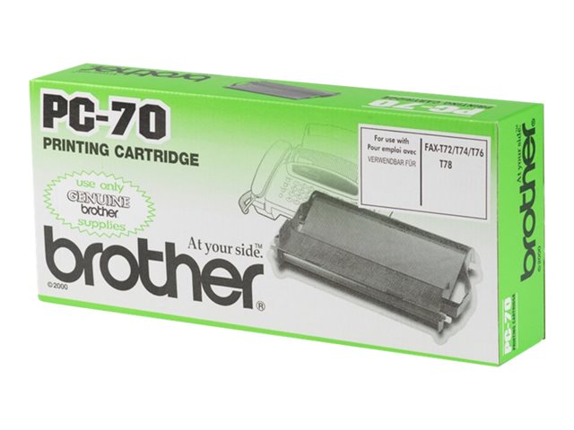 Brother PC70 - Black - print ribbon - for FAX-T72, T74, T76, T78, T82, T84