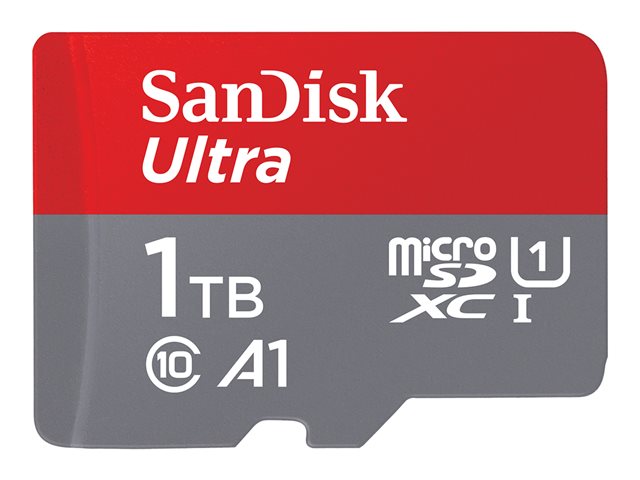 SanDisk Ultra - Flash memory card (microSDXC to SD adapter included) - 1 TB - A1 / UHS Class 1 / Class10 - microSDXC UHS-I