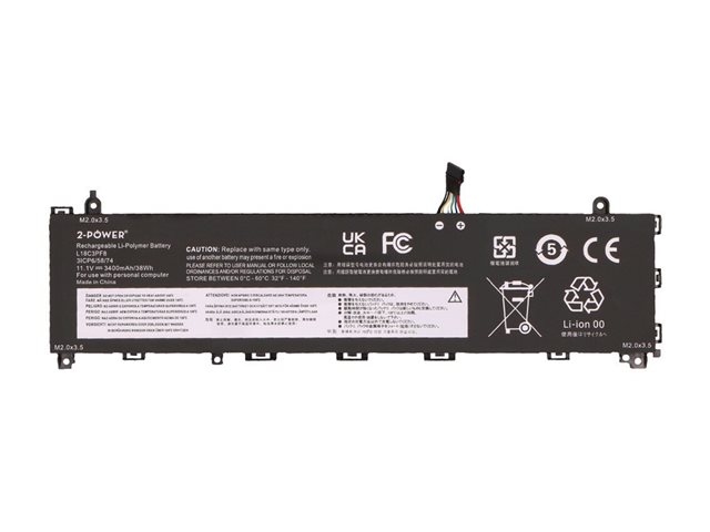 2-Power Main Battery Pack - laptop battery - 11.1 V - Li-pol - 3400 mAh - 37 Wh