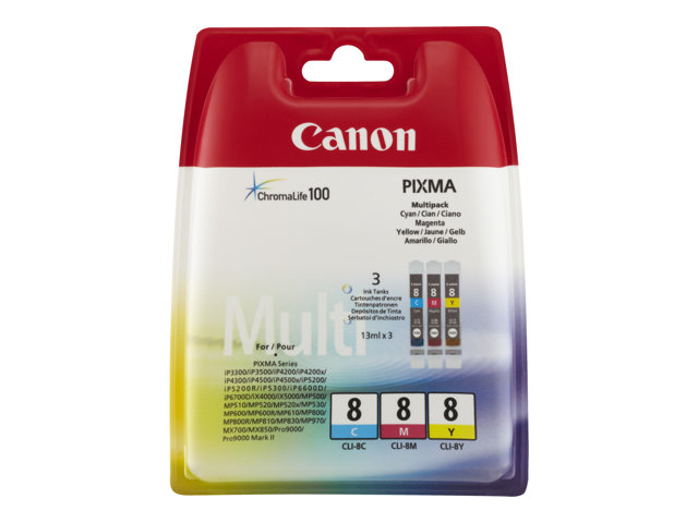 Canon CLI-8 Multipack - 3-pack - yellow, cyan, magenta - original - ink tank