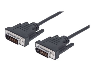 DVI-D CABLE 3M DUAL LINK- MALE/MALE BLACK POLYBAG
