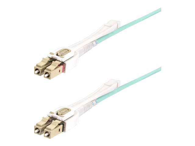 Startech 10m (30ft) LC to LC (UPC) OM4 Multimode Fiber Optic Cable w/Push Pull Tabs, 50/125µm, 100G Networks, Bend Insensitive, Low Insertion Loss - LSZH Fiber Patch Cord (450FBLCLC10PP) - Patch cable - LC/UPC multi-mode (M) to LC/UPC multi-mode (M) - 10