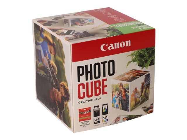 Canon Photo Cube Creative Pack - Glossy - 2-pack - black, colour (cyan, magenta, yellow) - original - ink cartridge / paper kit - for PIXMA TS5350, TS5350i, TS5351, TS5351i, TS5352, TS5353, TS7450, TS7450i, TS7451, TS7451i