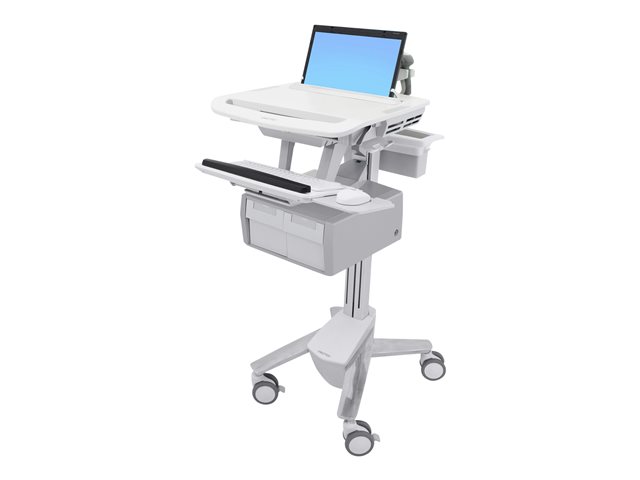 STYLEVIEW LAPTOP CART, TALL DOUBLE DRAWER