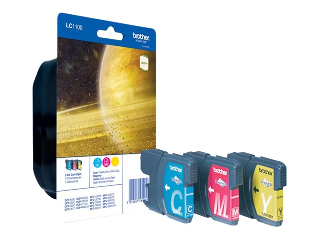 Brother LC1100 Rainbow Pack - yellow, cyan, magenta - original - ink cartridge