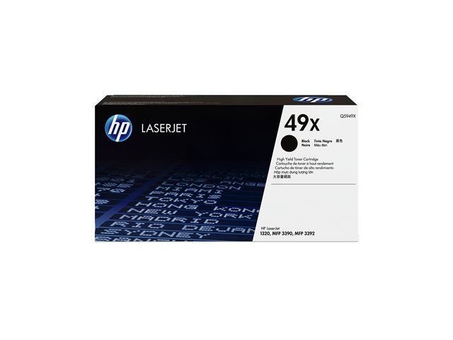 HP 49X - Q5949X - 1 x Black - Toner cartridge - High Yield - For LaserJet 1320, 1320n, 1320nw, 1320t, 1320tn, 3390, 3392