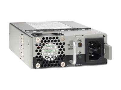 Cisco AC Power Supply with Back-to-Front Airflow - Power supply - hot-plug (plug-in module) - 400 Watt - remanufactured - for Nexus 2224TF, 2224TP, 2232PP 10GE, 2232TM, 2248TP, 2248TP-E