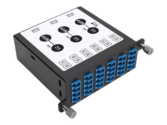 Eaton Tripp Lite Series 9/125 Singlemode Fiber 40/100 Gb to 10 Gb Breakout Cassette, (x3) 8-Fiber MTP/MPO (APC) to (x12) LC (UPC) Duplex, N484 Chassis - fibre optic cassette